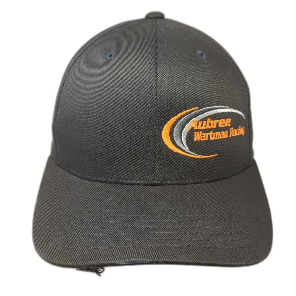 Port Authority Baseball Cap Gray M Flexfit Aubree Wartman Racing Orange Hat